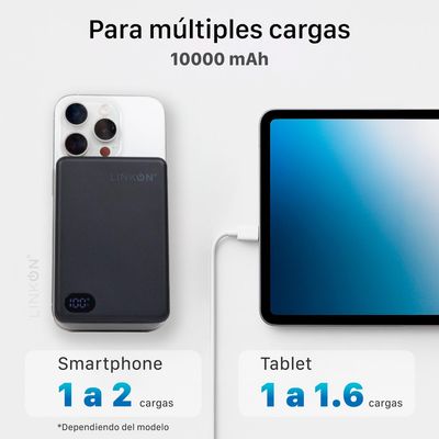 Imagen 2 del producto Bateria Externa Iphone Cargador Portatil Magsafe 10.000Mah - Negro