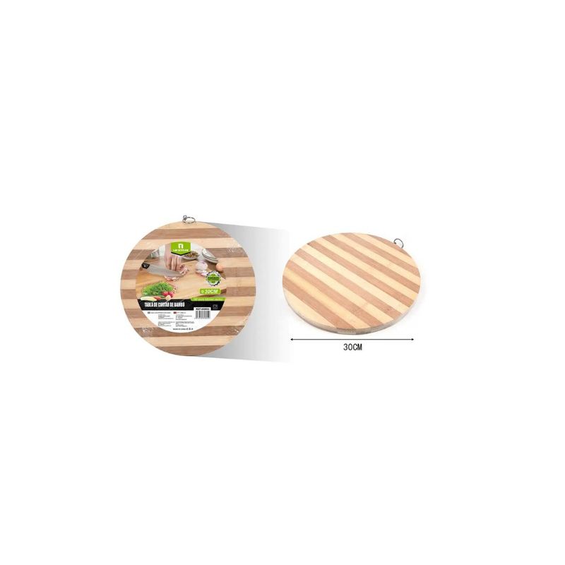 GENERICO - TABLA DE CORTAR DE BAMBÚ CIRCULAR 30CM