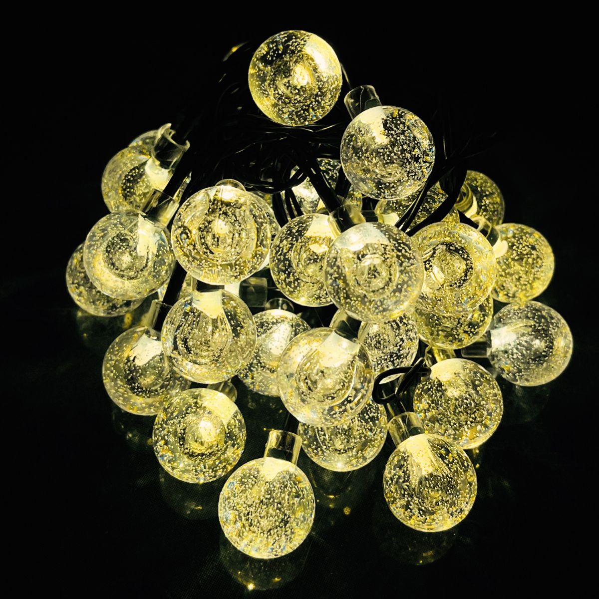 GENERICO - Decorativos Solares Pelotitas Luz Cálida - IP65 5 m