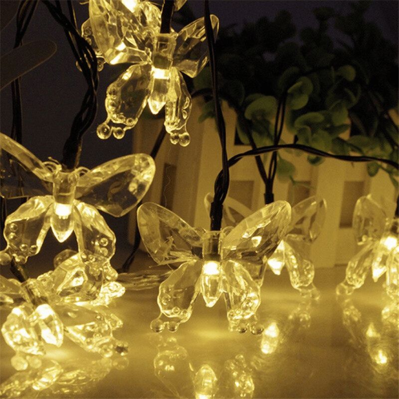 GENERICO - Decorativos Solares Mariposa Luz Cálida - IP65 5 m