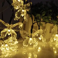 GENERICO - Mariposas Solares - IP65 5 m Luz Cálida
