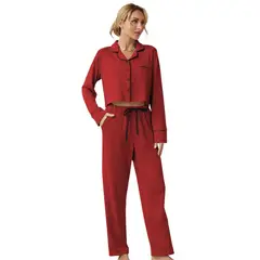 BLWOENS - Pijama de para mujeres - 2 piezas - Rojo