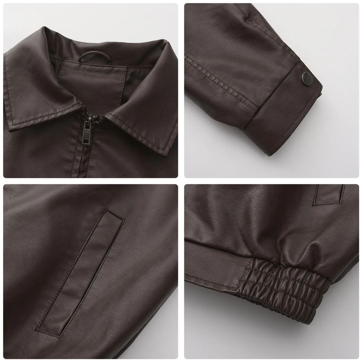 TIOZONEY - Chaqueta de PU para mujer con cinturón