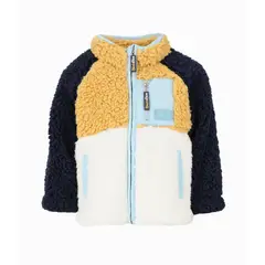 BLACK AND BLUE - Polerón bebés sherpa mostaza