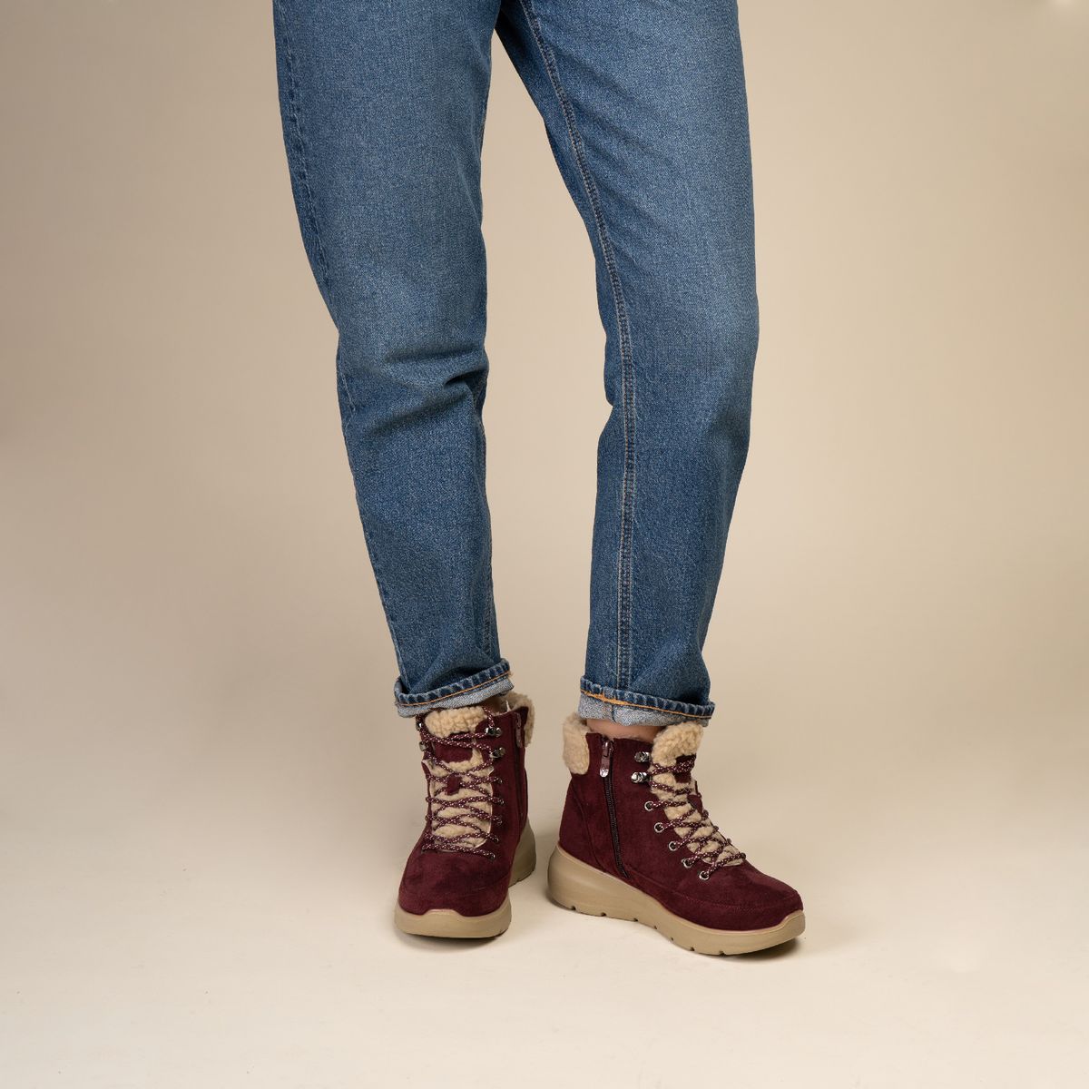 CHINITOWN - Botín Casual Mujer Rojo Blau Chinitown