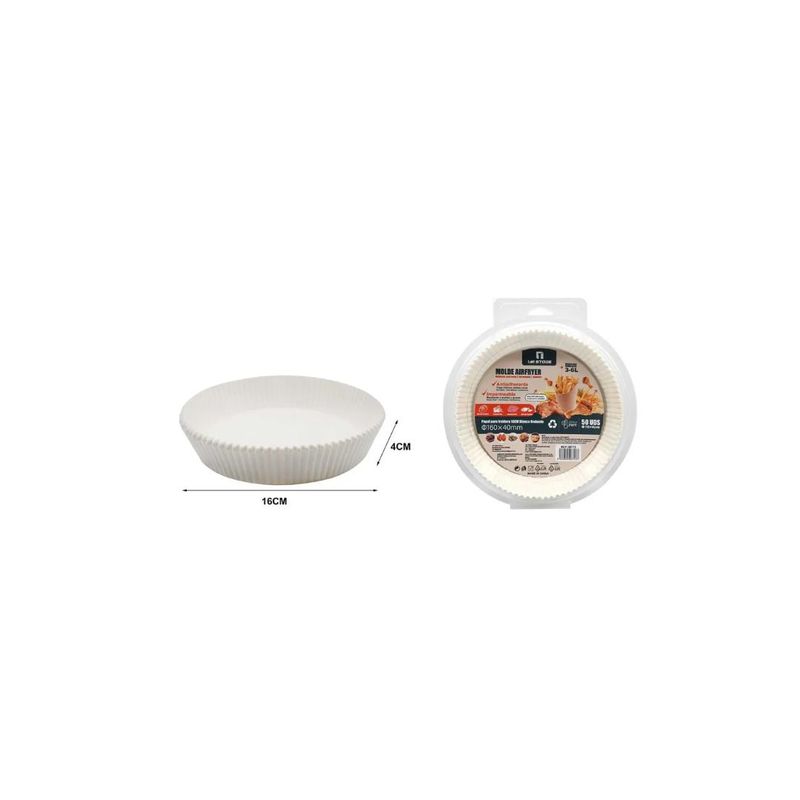 GENERICO - PAPEL PARA FREIDORA DE AIRE 16CM BLANCO REDONDO 50UNID 3-6L