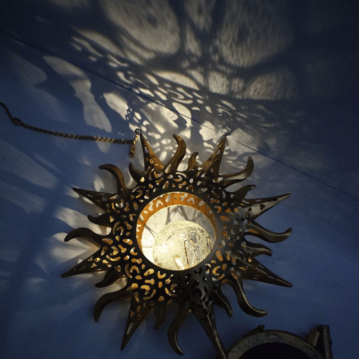 GENERICO - Colgante de Viento Solar Diseño Sol Luz Cálida - 1 m Inoxidable