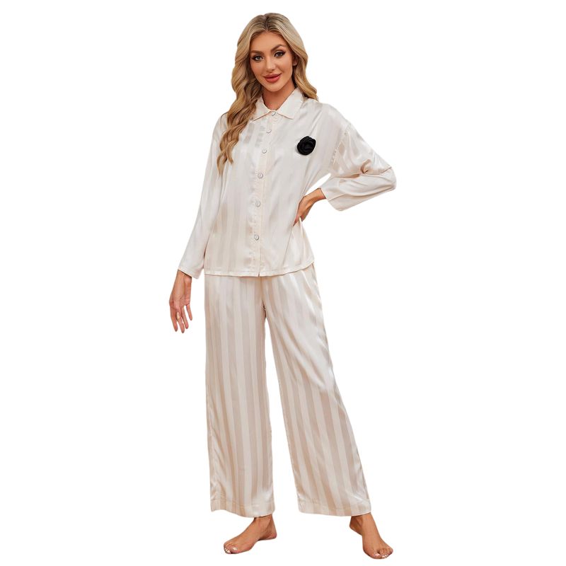 BLWOENS - Pijama de para mujeres - 2 piezas - Beige