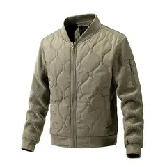 TIOZONEY - Chaqueta con cierre para hombre - Verde Claro