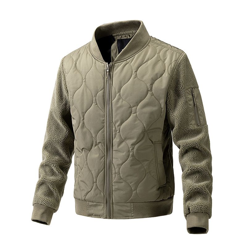 TIOZONEY - Chaqueta con cierre para hombre - Verde Claro