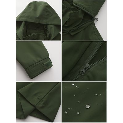 Imagen 2 del producto Chaqueta impermeable con capucha para mujer-Verde