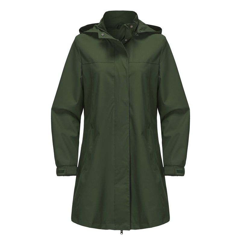 TIOZONEY - Chaqueta impermeable con capucha para mujer-Verde