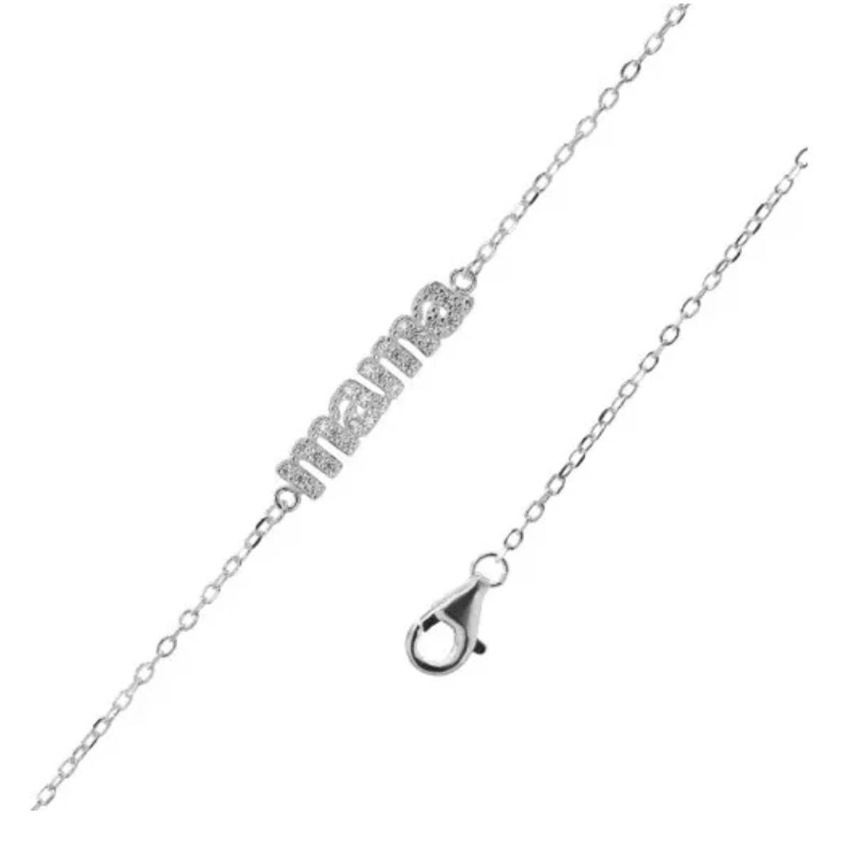 GENERICO - Pulsera Plata Mama Con Microcircones Regalo Día Madre