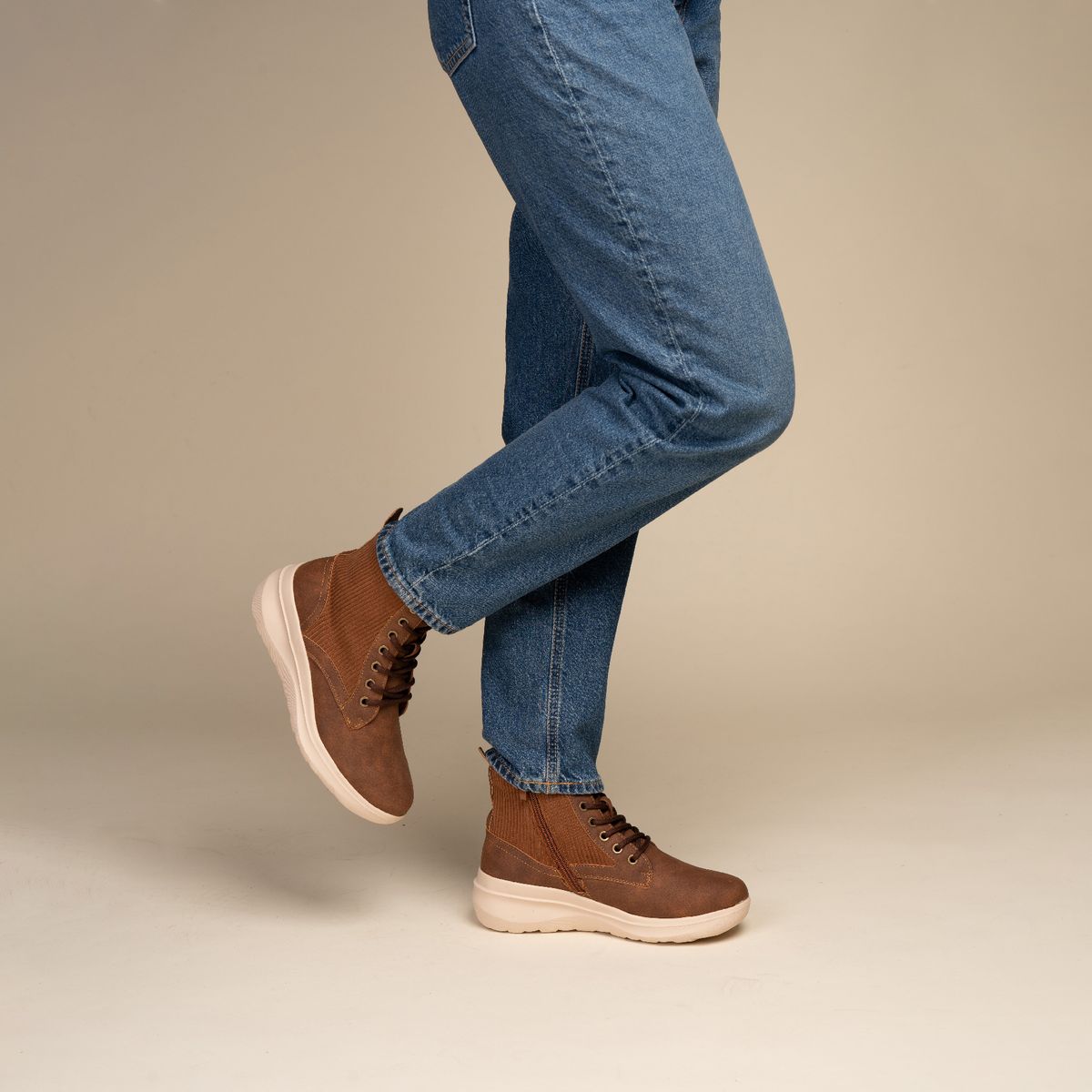 CHINITOWN - Botín Casual Mujer Café Aurélie Chinitown