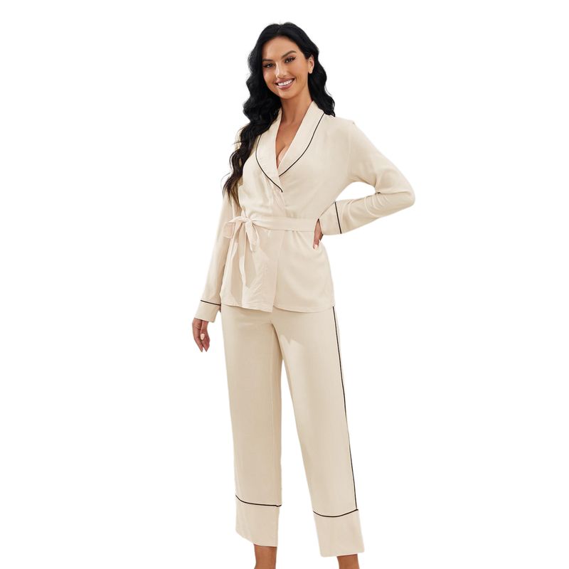 BLWOENS - Pijama de para mujeres - 2 piezas - Beige