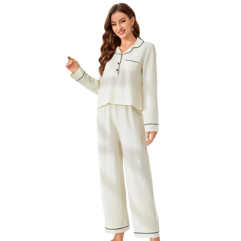 BLWOENS - Pijama de para mujeres - 2 piezas - Blanco