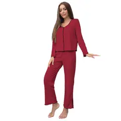 BLWOENS - Pijama de para mujeres - 2 piezas - Rojo