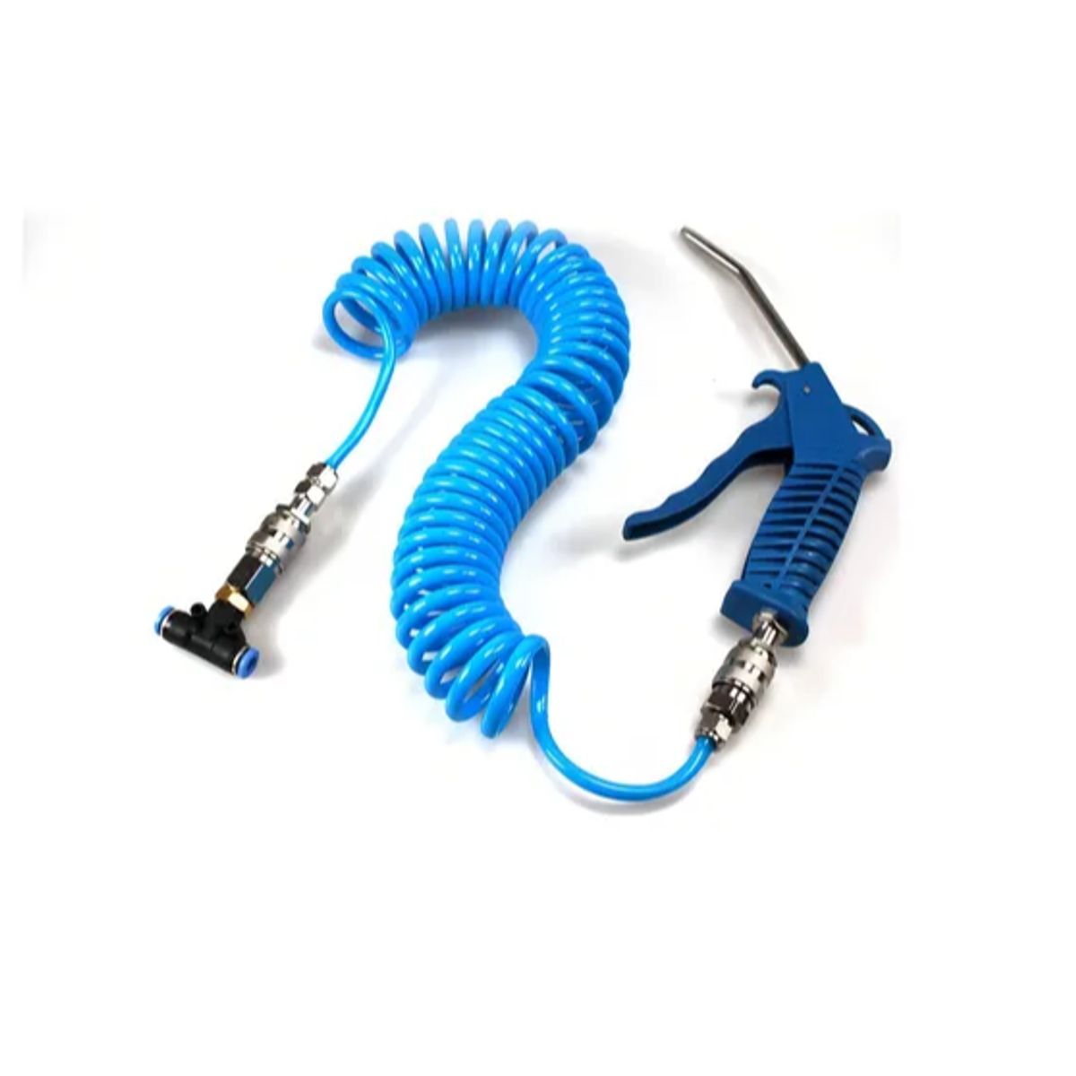 GENERICO - Pistola De Aire Sopladora Manguera Espiral 5 Metros 10kg Color Azul
