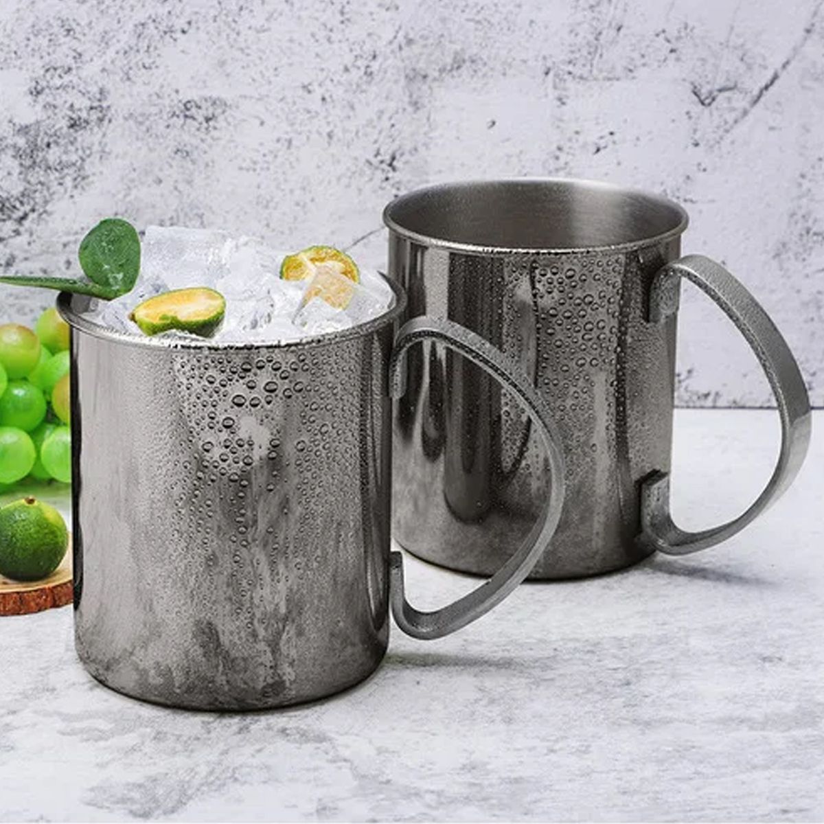 GENERICO - Tazón Moscow Mule 16OZ Negro Set 2 piezas