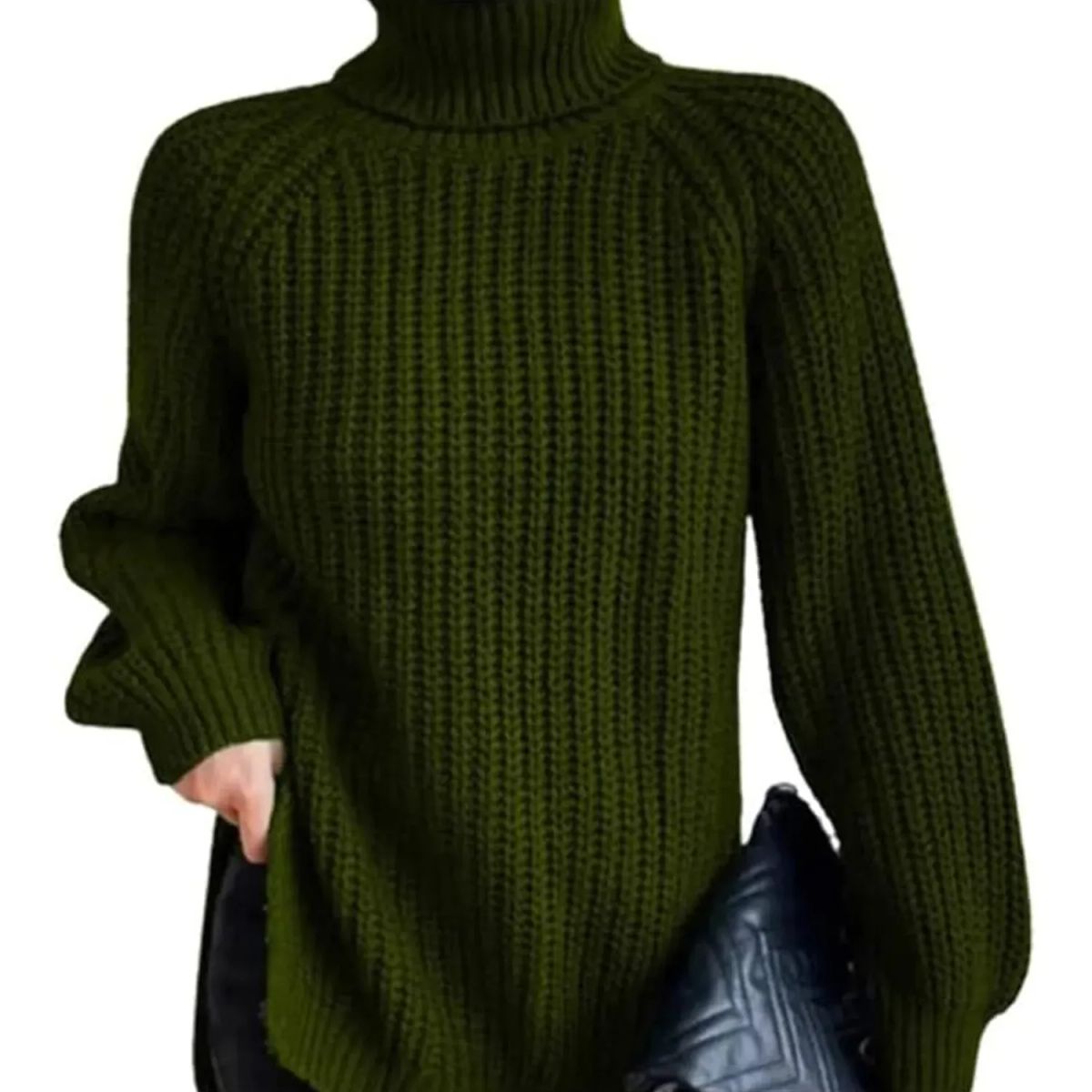 TIOZONEY - Suéter casual para mujeres  - Verde