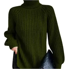 TIOZONEY - Suéter casual para mujeres - Verde
