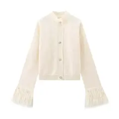 TIOZONEY - Suéter camisa de punto de manga larga