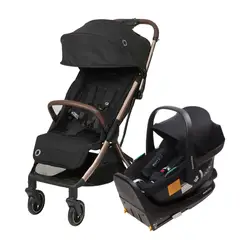 MAXI COSI - Coche Travel System Eva Black Champagne + Silla Cabriofix I-Size