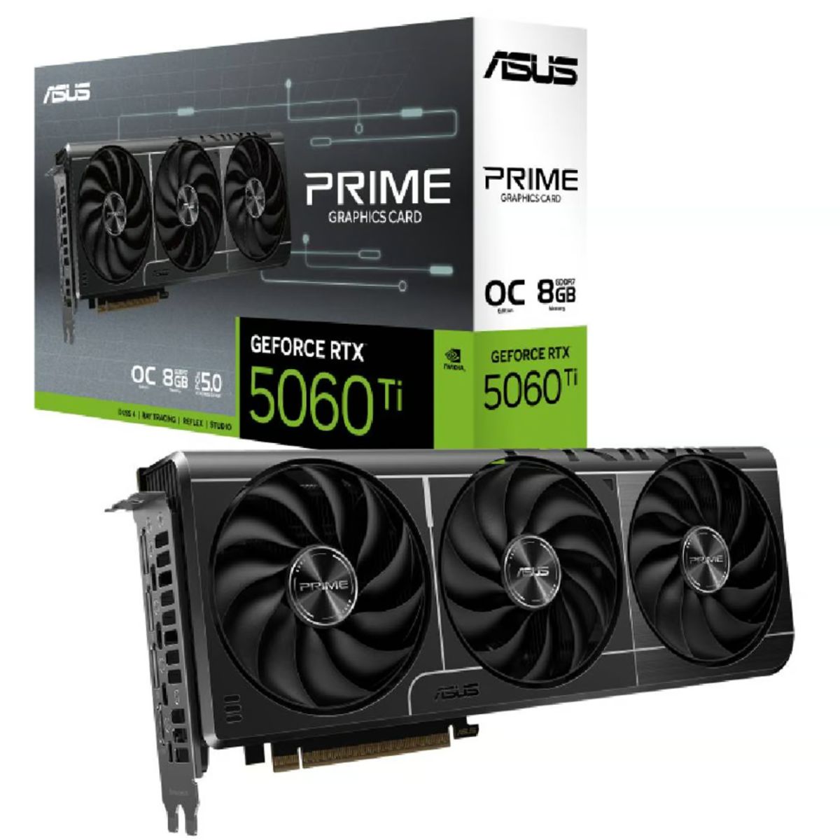 ASUS - Tarjeta de Video - ASUS PRIME RTX 5060 Ti O8G - 8GB GDDR7 (128 bit)