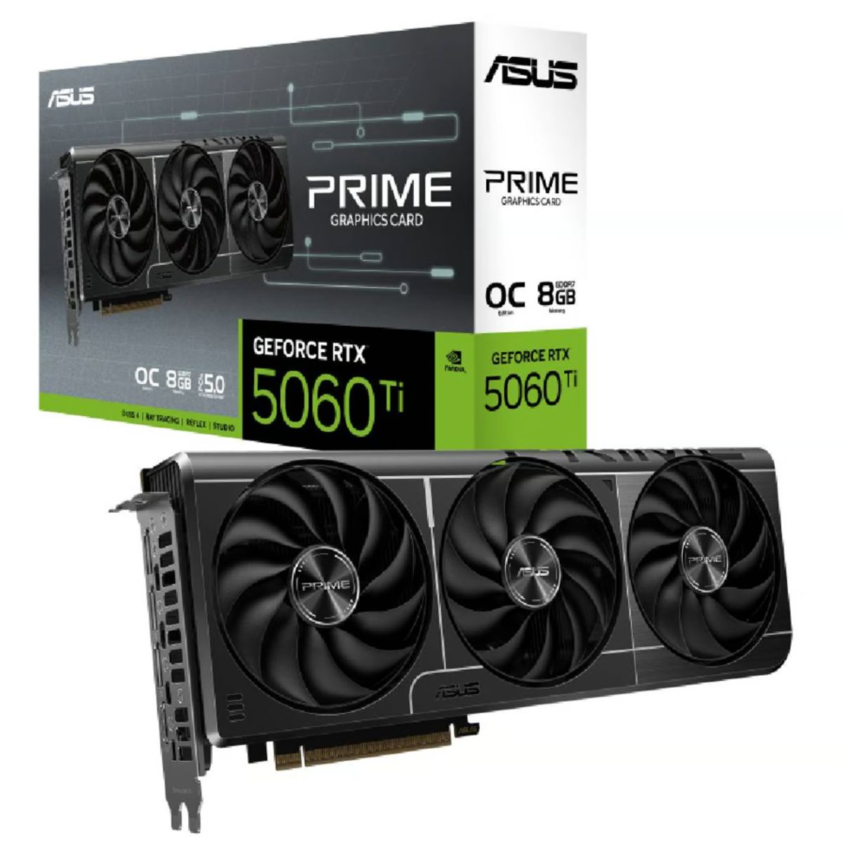 ASUS - Tarjeta de Video - ASUS PRIME RTX 5060 Ti O8G - 8GB GDDR7 (128 bit)