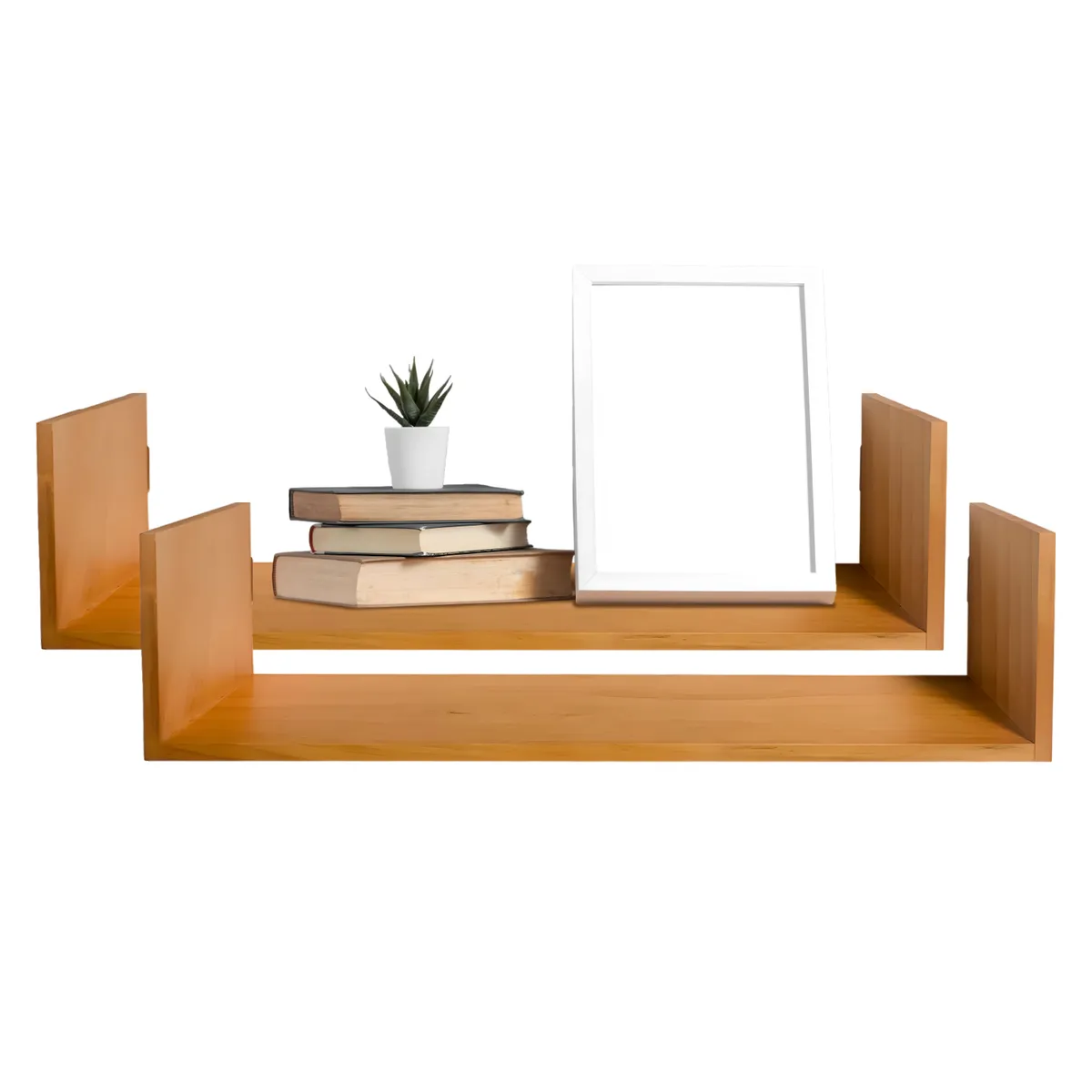 VINCENZI - Pack 2 Soportes o Repisas De Madera Para Pared 40x15 cm