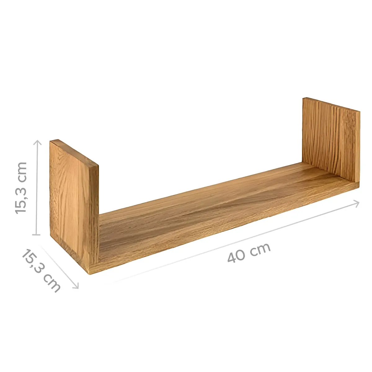 VINCENZI - Pack 2 Soportes o Repisas De Madera Para Pared 40x15 cm