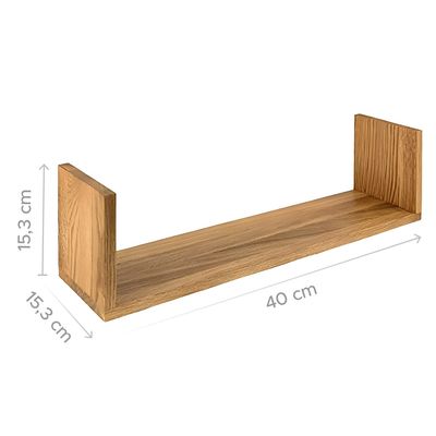 Imagen 2 del producto Pack 2 Soportes o Repisas De Madera Para Pared 40x15 cm