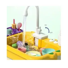 GENERICO - Fregadero Juguete Lavaplatos Niña Niño Sale Agua amarillo