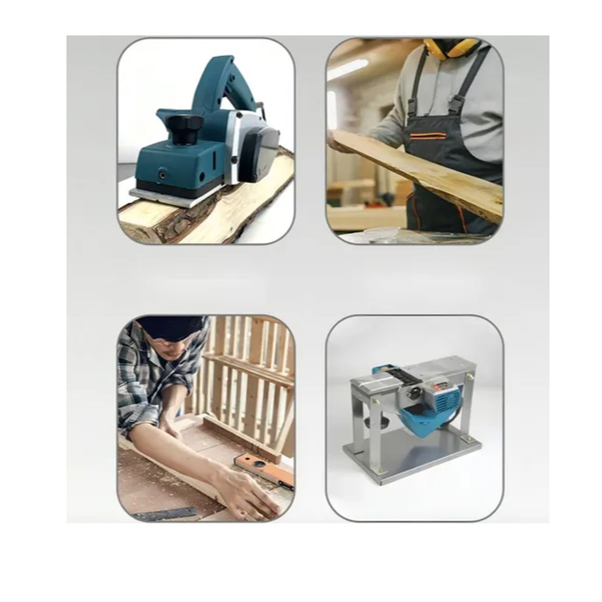 GENERICO - Cepillo Eléctrico Mueblería Carpintería 800w 16000rpm Color Turquesa