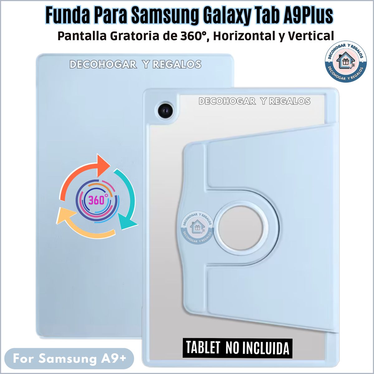 GENERICO - Funda Acrílica Giratoria 360° para Samsung Galaxy Tab A9 Plus de 11