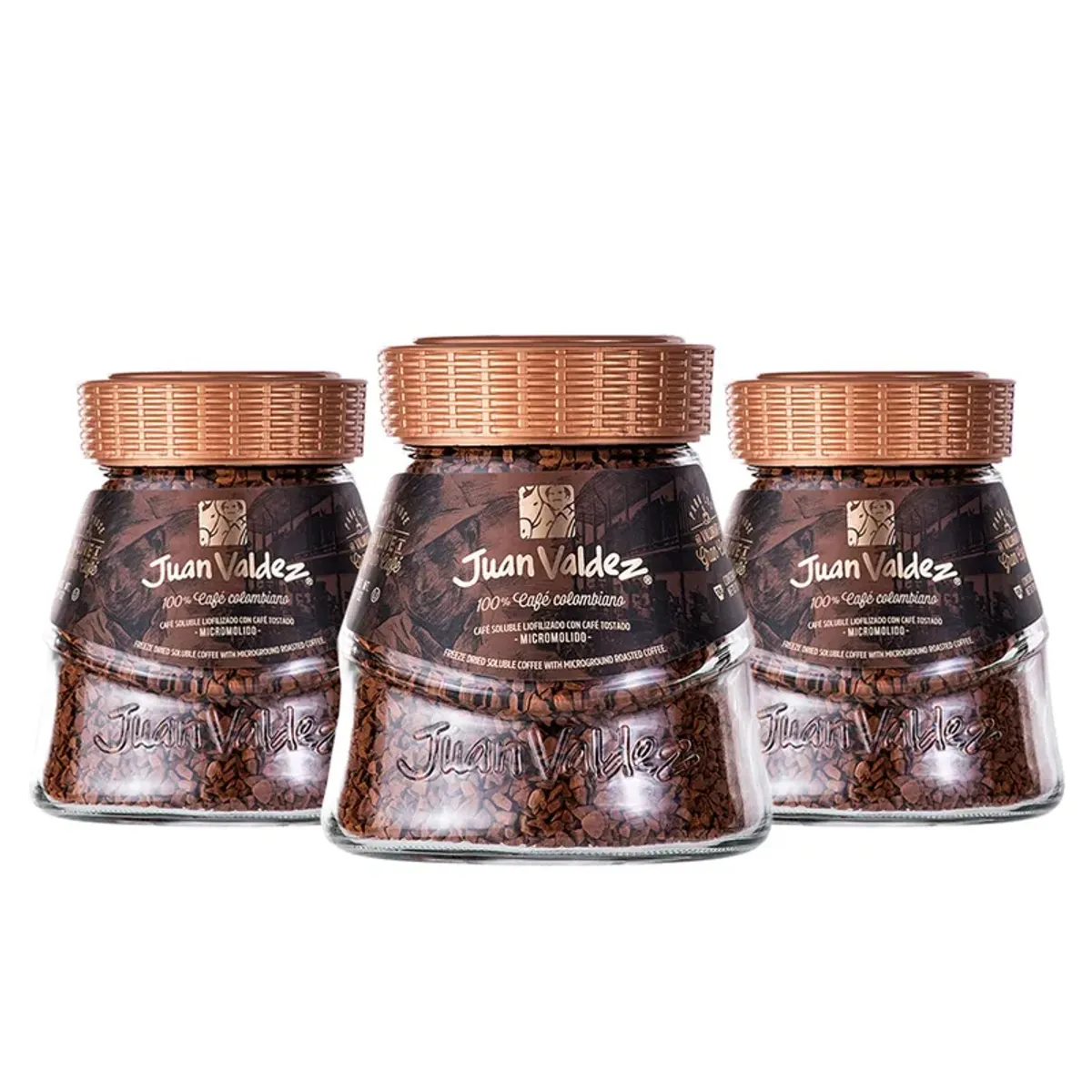 JUAN VALDEZ - Pack 3x Café Soluble Liofilizado 190g