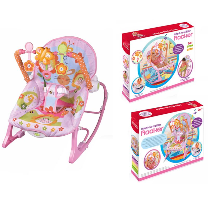 GENERICO - Silla Rosada Mecedora Musical Con Vibración Para Bebe