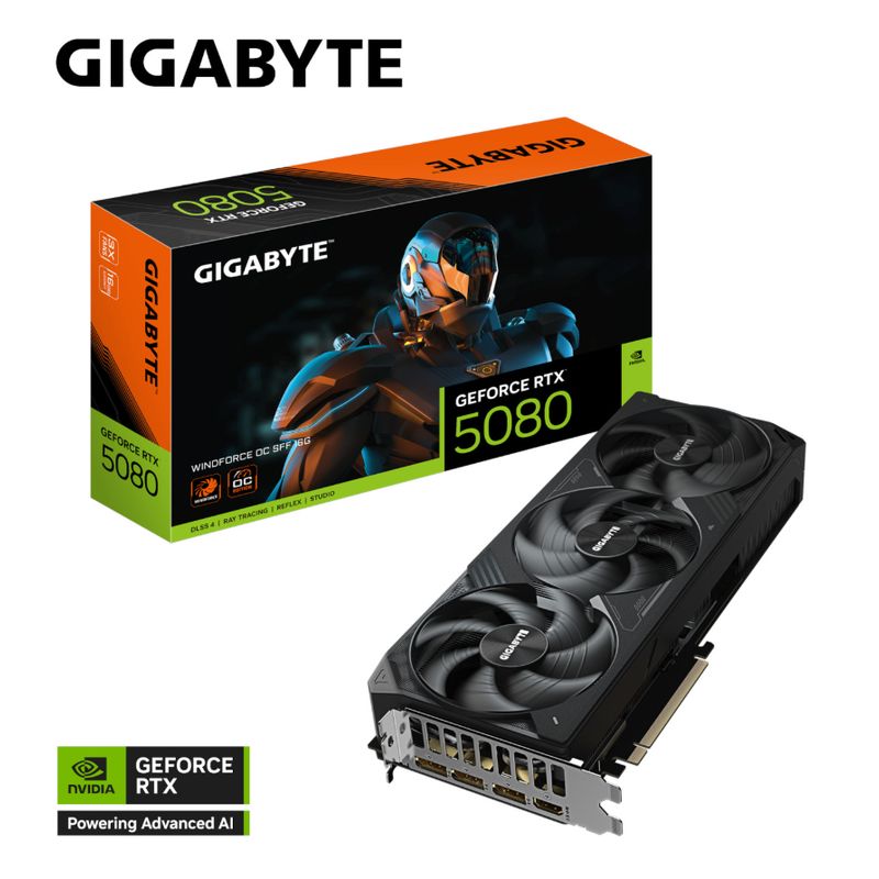 GIGABYTE - Tarjeta de Video - Gigabyte RTX 5080 WindForce OC SFF - 16G GDDR7.
