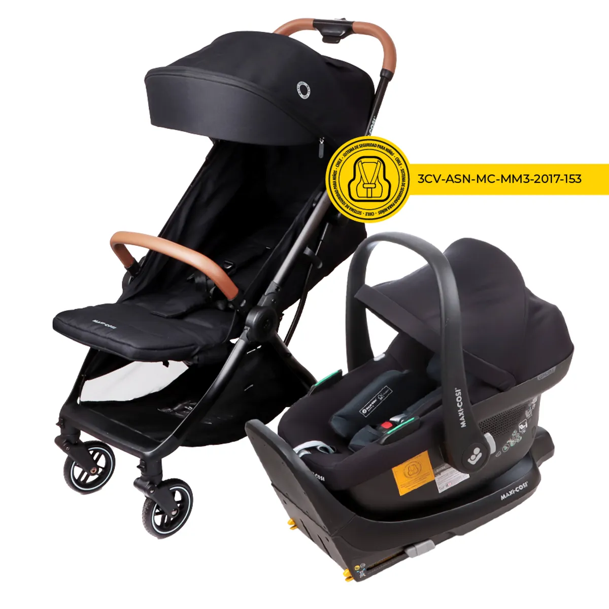 MAXI COSI - Coche Travel System Eva Black/ Cabriofix I-Size Maxi Cosi