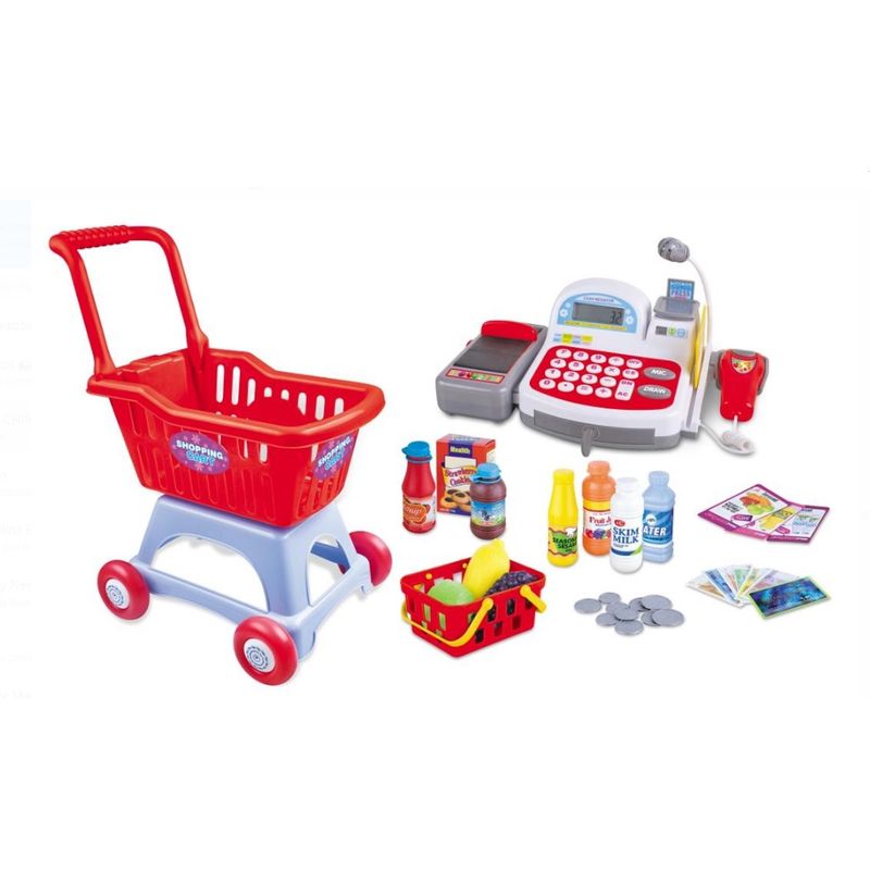 GENERICO - Set De Caja Registradora Y Carro De Supermercado Grande