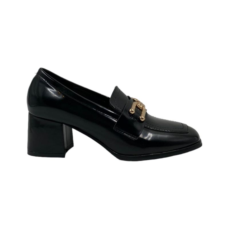 HERIEL - Mocasín Negro Taco Mujer.