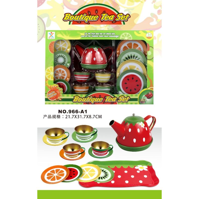GENERICO - Set De Te Infantil Juguete Metálico Tazas Platos Tetera