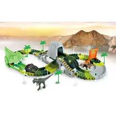 GENERICO - Pista De Dinosaurio Flexible Con Auto Dinosaurio 147 Pcs