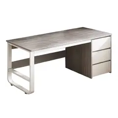 BE DESIGN - Escritorio Ejecutivo Metal Gris Blanco