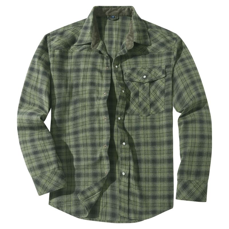BLWOENS - Chaqueta a cuadros con botones para hombres -Verde