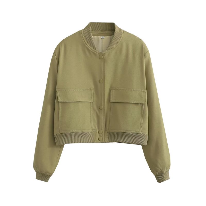 BLWOENS - Chaqueta cort sin gorro para mujer -Verde