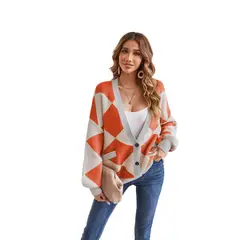 BLWOENS - Suéter abierto con diseño para mujer -Naranja.