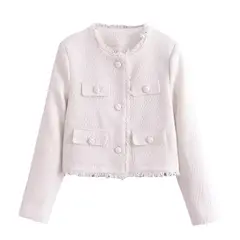 BLWOENS - Chaqueta corta con botones para mujer -Blanco.