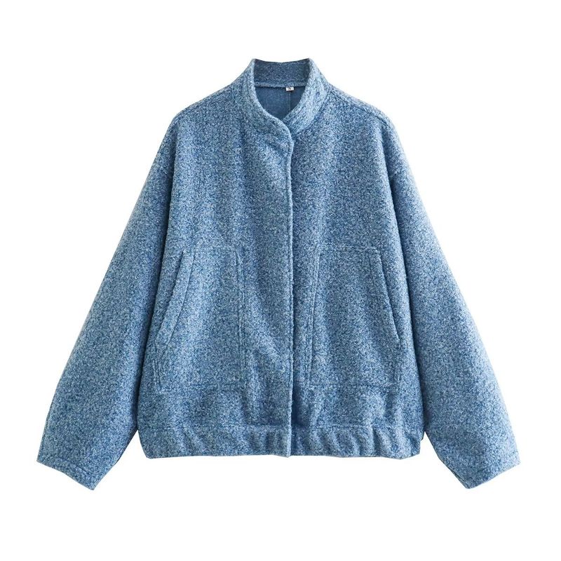 BLWOENS - Chaqueta sin gorro oversize para mujer - Azul