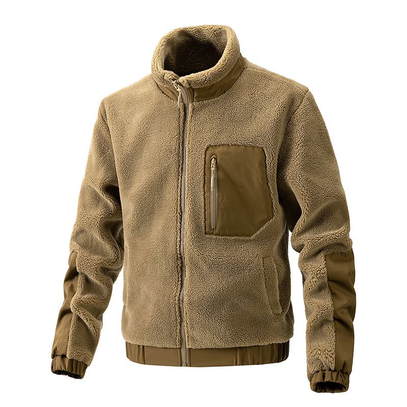 BLWOENS - Chaqueta con cuello alto para hombres -Café
